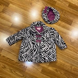 Baby Headquarters Zebra Print Coat and Hat